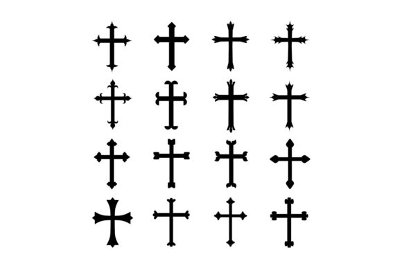 Christian Cross Symbol Vector Set for Blog Graphics and Icons