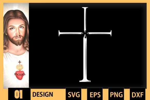 Christian Jesus Nail Cross Graphics for Faith Crafts