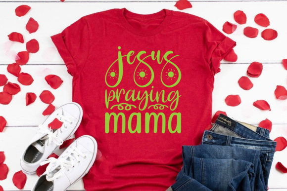 Christian Svg Design: Jesus Praying Mama Graphics & Print Templates