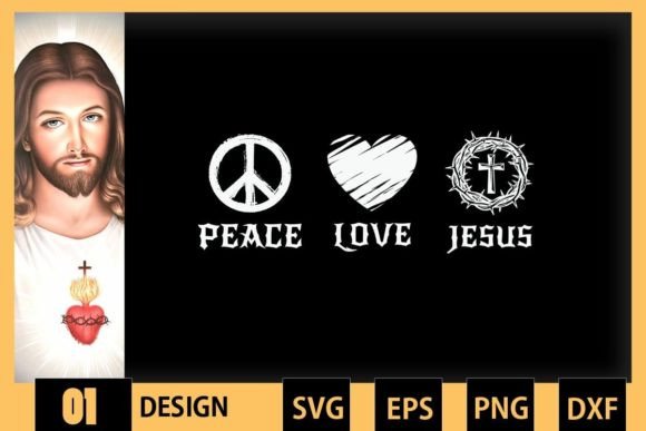 Funny Parody Peace Love Jesus Graphics for Crafts